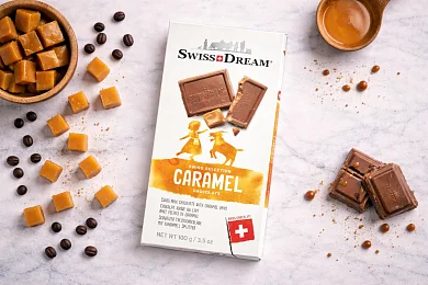 Шоколад молочный с карамельной крошкой Swiss Dream 100г