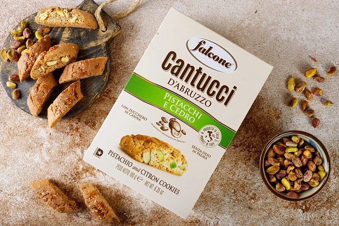 Печенье Кантуччи с фисташками и цедрой лимона «Falcone» 180 г