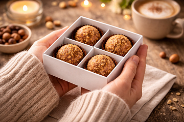 Набор 4 сырных конфет с Брюностом "Larka Chocolates"