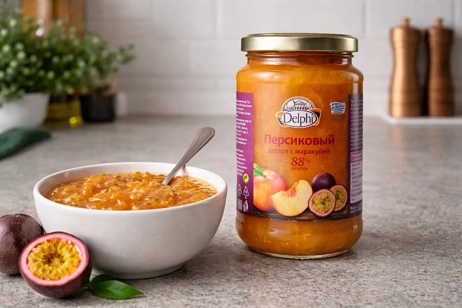 Десерт персиковый с маракуей «Delphi» 360г