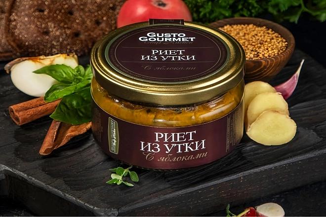 Риет из мяса утки с яблоками Густо Гурмэ, 180г