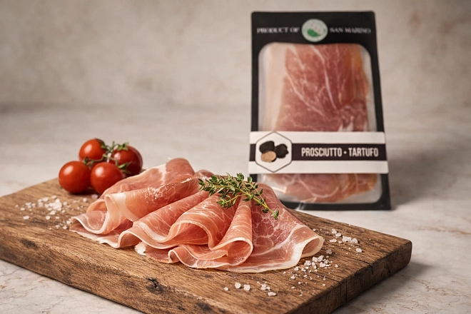 Окорок с/в Прошутто Крудо с черным трюфелем San Marino "El Parador" нарезка 70г