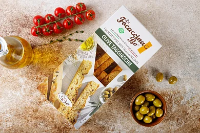 Фокачча с оливками Таджаска ручной работы Grissinificio Bo 100г